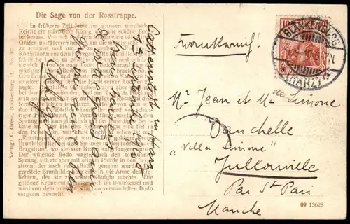 ALTE POSTKARTE SAGE VON DER ROSSTRAPPE NIXE MEERJUNGFRAU Oceaniden mermaid fairy tale Märchen conte de fée postcard