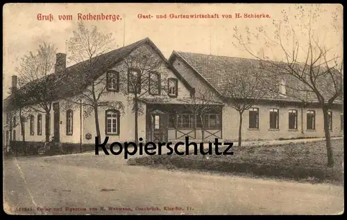 ALTE POSTKARTE WETTRINGEN GRUSS VOM ROTHENBERGE GAST- UND GARTENWIRTSCHAFT H. SCHIERKE cpa postcard AK Ansichtskarte