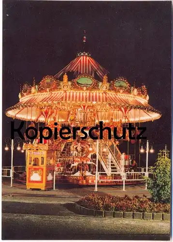ÄLTERE POSTKARTE ORIGINAL MAHARADSCHA DAMPFKARUSSELL NACHBAU VON 1860 HOLTE-STUKENBROCK KIRMES RUMMEL KARUSSELL carousel