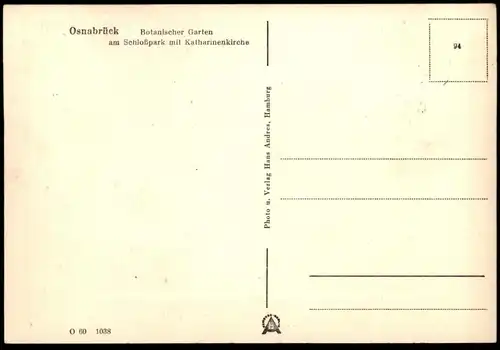ALTE POSTKARTE OSNABRÜCK BOTANISCHER GARTEN AM SCHLOSSPARK Botanik Garten garden Ansichtskarte AK postcard cpa