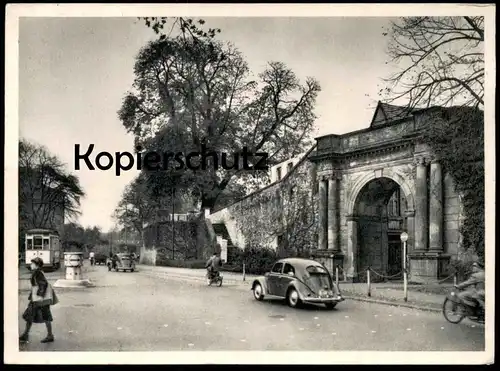 ÄLTERE POSTKARTE OSNABRÜCK HEGER TOR HEGERTOR STRASSENBAHN VW KÄFER Volkswagen Motorrad motorbike Ansichtskarte postcard