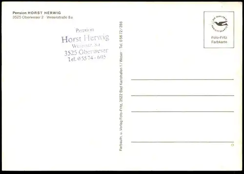 ÄLTERE POSTKARTE OBERWESER PENSION HORST HERWIG Wesertal Ansichtskarte AK cpa postcard