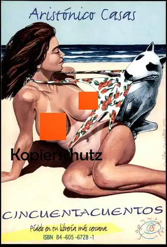 ÄLTERE POSTKARTE ARISTONICO CASAS CINCUENTACUENTOS Baleares Bullterrier Bull Terrier nude breast seins nus postcard