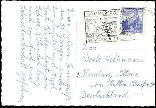 ÄLTERE POSTKARTE ST. GEORGEN IM ATTERGAU FLIEGERAUFNAHME LUFTBILD TOTALANSICHT TOTAL VÖCKLABRUCK Austria Ansichtskarte