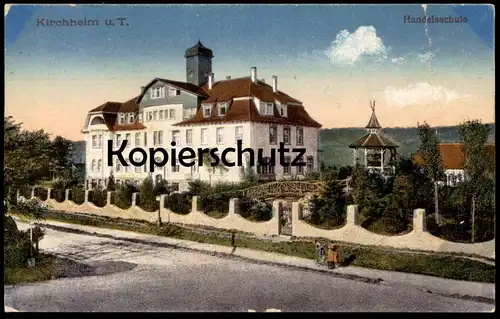 ALTE POSTKARTE KIRCHHEIM U. TECK HANDELSSCHULE Schule school école Berufsschule AK Ansichtskarte cpa postcard