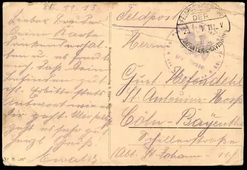 ALTE POSTKARTE UNSERE FELDPOST HINTER DER FRONT 1915 SOLDATEN 1. WELTKRIEG Post Postamt cpa Ansichtskarte postcard AK
