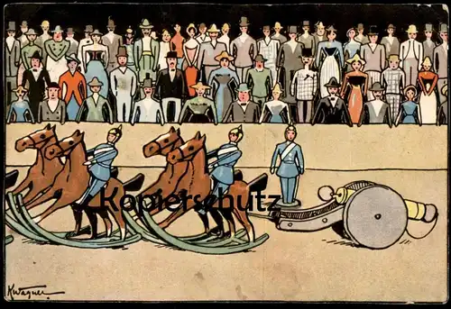 ALTE POSTKARTE SOLDATEN SPIELZEUG KANONE SIGN. K. WAGNER HANNOVERSCHE AUSSTELLUNGSKARTE Hannover postcard Ansichtskarte