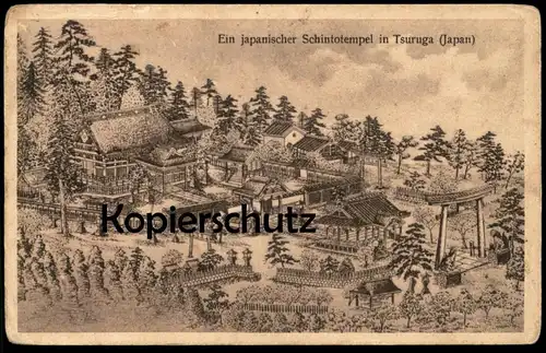 ALTE POSTKARTE JAPAN EIN JAPANISCHER SCHINOTEMPEL IN TSURUGA Tempel temple Japon Ansichtskarte cpa postcard