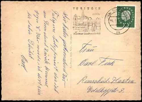 ÄLTERE POSTKARTE TÜBINGEN NECKARGASSE FRAUEN ROCK KIND MANN DROGERIE Ansichtskarte postcard AK cpa