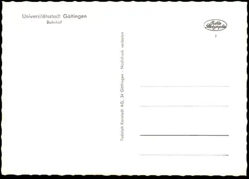 ÄLTERE POSTKARTE UNIVERSITÄTSSTADT GÖTTINGEN BAHNHOF VERKEHRSBÜRO BUS FAHRRAD station gare cpa postcard Ansichtskarte AK