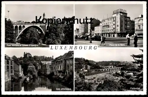 ÄLTERE POSTKARTE LUXEMBOURG PLACE DE LA GARE HOTEL KONS PONT ADOLPHE COIN PITTORESQUE LUXEMBURG cpa postcard AK