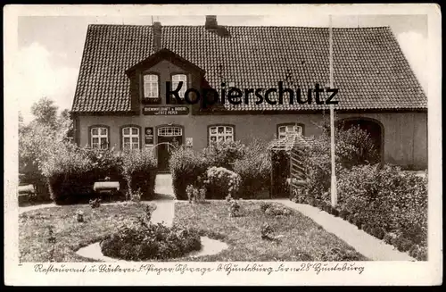ALTE POSTKARTE RESTAURANT UND BÄCKEREI FRITZ PIEPER SCHWEGE BEI HUNTEBURG BLECHSCHILD: MAGGI BARRE BRÄU LÜBBECKE AK cpa
