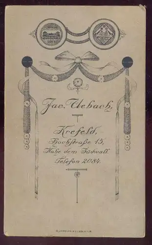ALTES KABINETTFOTO FRAU BUCH UND STUHL ATELIER JAC. UEBACH KREFELD CDV Cabinet Photo Hinweis GEWERBEAUSSTELLUNG 1911