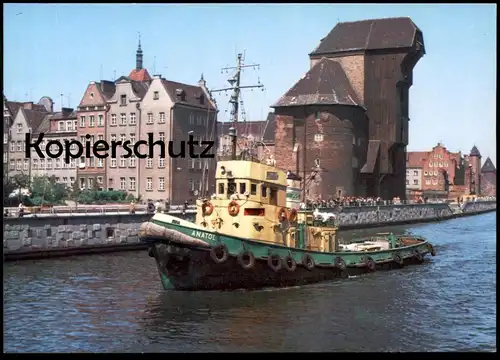 ÄLTERE POSTKARTE GDANSK NAD MOTTAWA ZURAW ANATOL SCHIFF ship Danzig Polska Poland postcard Ansichtskarte cpa AK
