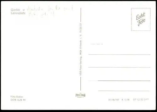 ÄLTERE POSTKARTE GÖRLITZ LENINPLATZ Autos cars Auto car Zgorzelec Ansichtskarte postcard cpa