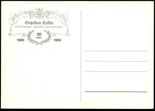 ÄLTERE POSTKARTE 30 JAHRE RAFFIN ORGELBAU ÜBERLINGEN ORGAN L'Orgue de Barbarie Orgel Drehorgel Ansichtskarte AK postcard