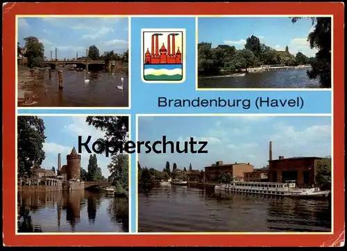 ÄLTERE POSTKARTE BRANDENBURG HAVEL JAHRTAUSENDBRÜCKE SALZHOFUFER STEINTOR FAHRGASTSCHIFFE Verlag Reichenbach Vogtland