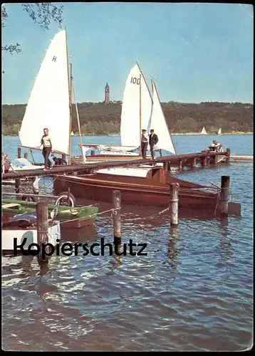 ÄLTERE POSTKARTE BERLIN AN DER HAVEL GRUNEWALDTURM Boote Segelboote Schiffe ships cpa postcard AK Ansichtskarte