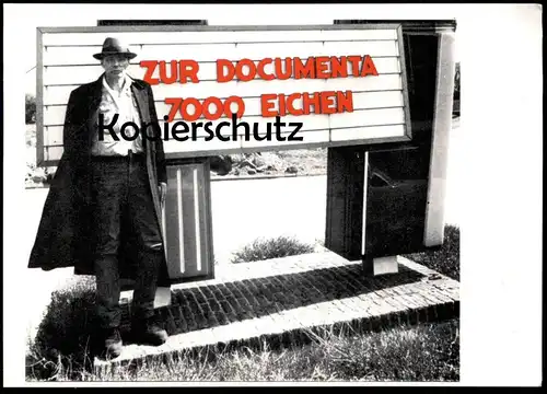 ALTE POSTKARTE JOSEPH BEUYS 7000 EICHEN DOCUMENTA 7 KASSEL JEDER SEINE GRÜNE PFLICHT TUT oak oaks Magdalena Broska