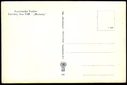 ÄLTERE POSTKARTE TRENCIANSKE TEPLICE LIECEBNY DOM USP MACHNAC SLOVENSKO SLOWAKEI postcard cpa Ansichtskarte AK