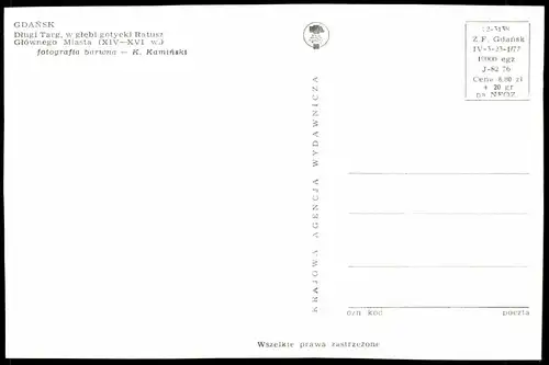 ÄLTERE POSTKARTE GDANSK DLUGI TARG Danzig Polska Poland postcard Ansichtskarte cpa AK