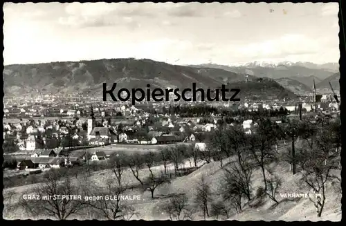 ALTE POSTKARTE GRAZ MIT ST. PETER GEGEN GLEINALPE Steiermark Österreich Austria Autriche cpa postcard AK Ansichtskarte