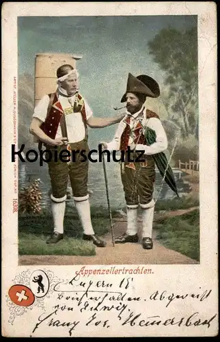 ALTE POSTKARTE APPENZELLERTRACHTEN APPENZELL APPENZELLER TRACHTEN traditional costume suisse cpa postcard Ansichtskarte