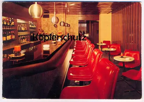 ÄLTERE POSTKARTE STUTTGART HOTEL INTERNATIONAL SI BAR Theke Nightclub Restaurant Ansichtskarte postcard cpa AK