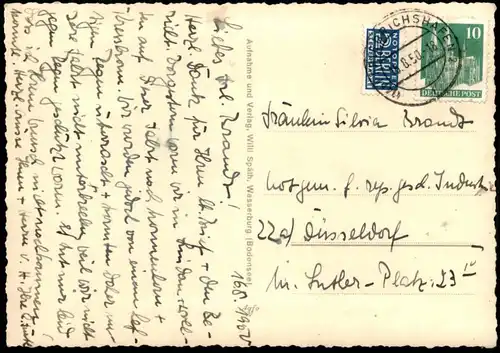 ÄLTERE POSTKARTE FRIEDRICHSHAFEN BODENSEE SCHLOSS FRIEDRICHSHAFEN KIRCHENPORTAL WILLI SPÄTH Ansichtskarte cpa postcard