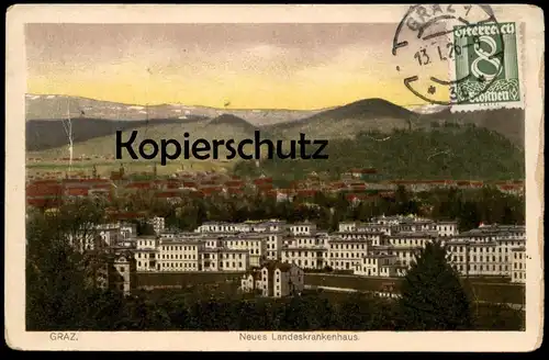 ALTE POSTKARTE GRAZ NEUES LANDESKRANKENHAUS Krankenhaus Hospital Steiermark Österreich Austria Autriche Ansichtskarte