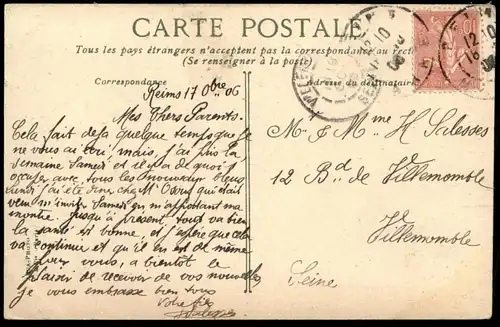 ALTE POSTKARTE REIMS VUE SUR LA VESTE 1906 France Frankreich Ansichtskarte AK postcard cpa