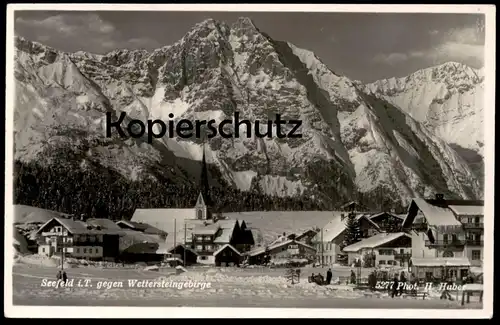 ALTE POSTKARTE SEEFELD IM WINTER 1941 GEGEN WETTERSTEINGEBIRGE Tirol Österreich Austria Autriche Ansichtskarte postcard