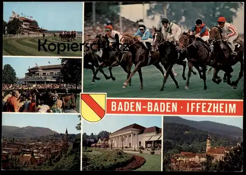 ÄLTERE POSTKARTE BADEN-BADEN IFFEZHEIM RENNPLATZ PFERDE derby horse race horses course de chevaux cpa postcard AK