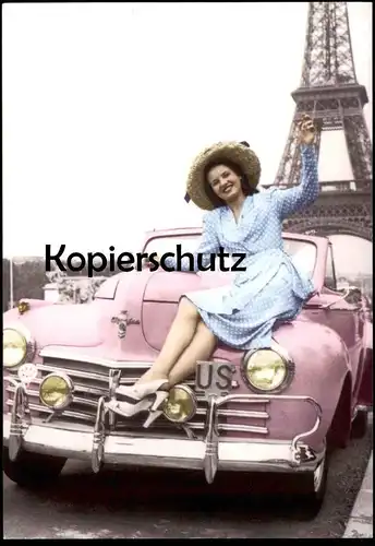 ÄLTERE POSTKARTE PARIS EIFFELTURM TOUR EIFFEL MISS AUTOMOBILE US car Auto Ansichtskarte cpa postcard AK