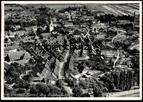 ALTE POSTKARTE GRONAU LEINE ORIGINAL FLIEGERAUFNAHME 1936 LUFTBILD cpa postcard Ansichtskarte AK