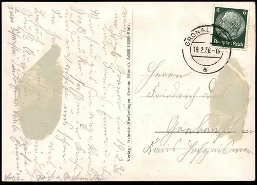 ALTE POSTKARTE GRONAU LEINE ORIGINAL FLIEGERAUFNAHME 1936 LUFTBILD cpa postcard Ansichtskarte AK
