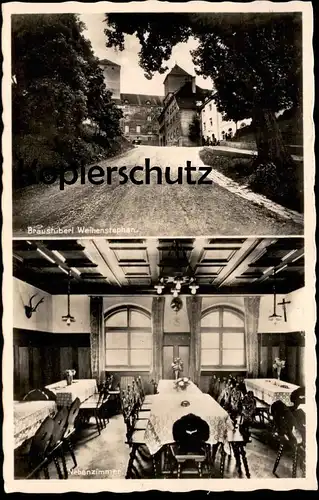 ALTE POSTKARTE WEIHENSTEPHAN BRAUSTÜBERL NEBENZIMMER FREISING Brauerei brewery Ansichtskarte AK cpa postcard