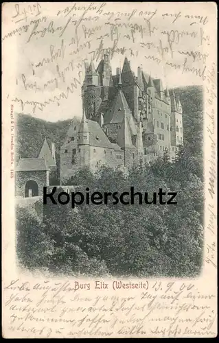 ALTE POSTKARTE BURG ELTZ WESTSEITE 1900 Wierschem Maifeld Polch Schloss Castle Chateau postcard cpa AK Ansichtskarte