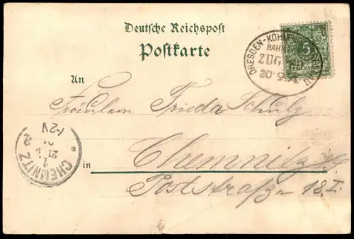 ALTE LITHO POSTKARTE GRUSS AUS DRESDEN 1891 HELBIG'S ELBTERRASSE TERRASSE Ansichtskarte AK cpa postcard