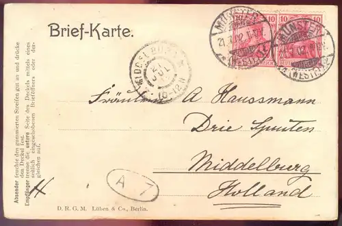 ALTE POSTKARTE MÜNSTER LUDGERIHOF 1902 SYSTEMKARTE SCHMUCKKÄSTCHEN cpa à systeme Ansichtskarte AK postcard