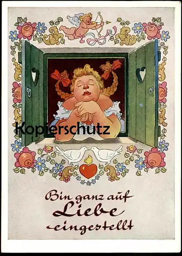 ÄLTERE POSTKARTE BIN GANZ AUF LIEBE EINGESTELLT love amour Ansichtskarte AK postcard cpa