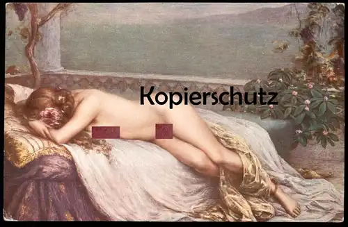 ALTE KÜNSTLER POSTKARTE ALONE VERLASSEN L'ABANDONNÉE L. RIDEL Frau femme seins nus nude breast woman nudity gilt edge