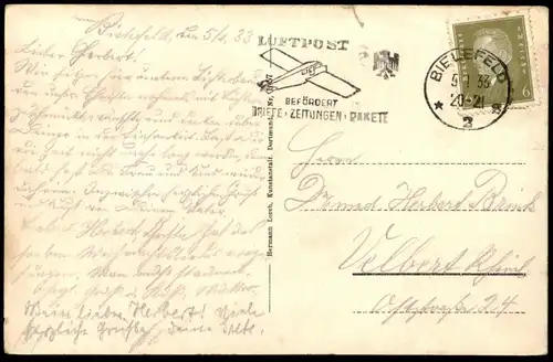 ALTE POSTKARTE BIELEFELD JOHANNISBERG 1933 postcard AK Ansichtskarte cpa