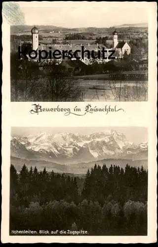 ALTE POSTKARTE BEUERBERG IM LOISACHTAL HOHENLEITEN BLICK AUF DIE ZUGSPITZE Eurasburg AK Ansichtskarte postcard cpa