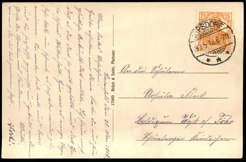 ALTE POSTKARTE BÄRENFELS IM SÄCHSISCHEN ERZGEBIRGE 1918 Totalansicht Panorama Altenberg Ansichtskarte postcard AK cpa