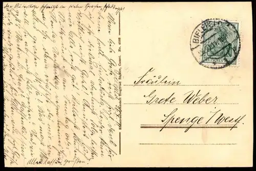 ALTE POSTKARTE KÜNSTLERSTEINZEICHNUNG STEINDRUCK BIELEFELD RATHAUSHOF STEINZEICHNUNG RATHAUS Ansichtskarte postcard cpa