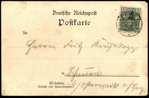 ALTE LITHO POSTKARTE GRUSS AUS AUMANN'S GARTEN PEINE ZECHER-FELSEN MUSIK-PAVILLON Ansichtskarte postcard cpa AK