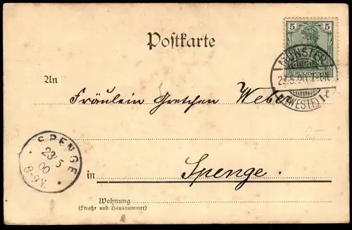 ALTE POSTKARTE GRUSS AUS MÜNSTER MARKT MIT LAMBERTIKIRCHE Ansichtskarte AK postcard cpa