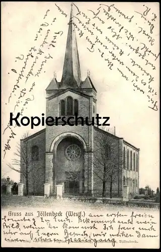 ALTE POSTKARTE GRUSS AUS JÖLLENBECK KIRCHE BIELEFELD postcard AK Ansichtskarte cpa