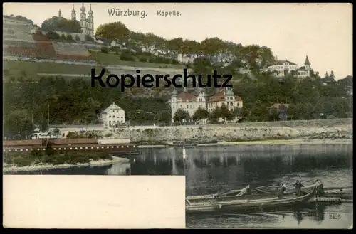 ALTE POSTKARTE WÜRZBURG KÄPELLE DAMEN-BAD STRASSENBAHN Tram tramway Ansichtskarte cpa postcard AK